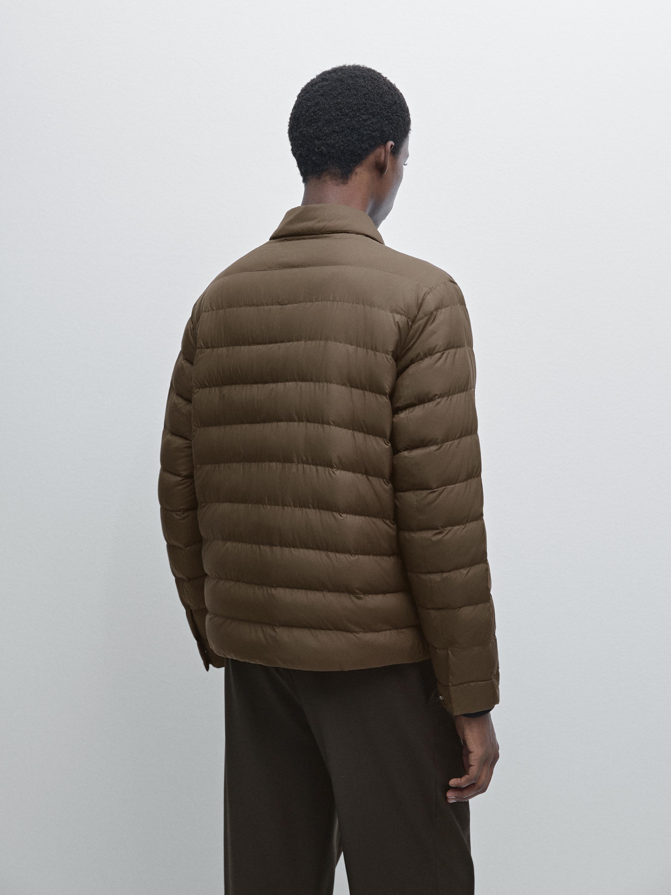 Water-repellent ultra lightweight down blend jacket